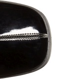 Mustat Kiiltonahka 7,5 cm GOGO-150 paksu korkoiset nilkkurit naiset