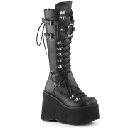 Mustat Vegan 11,5 cm DemoniaCult KERA-200 gootti platform saappaat