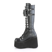 Mustat Vegan 11,5 cm DemoniaCult KERA-200 gootti platform saappaat