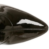 Mustat kiiltonahkasaappaat 13 cm SEDUCE-2000 teräväkärkiset ja piikkikorkoiset saappaat