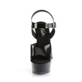Mustat korkokengt 15 cm DELIGHT joustavaa materiaalia platform korkokengt
