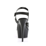 Mustat korkokengt 15 cm DELIGHT joustavaa materiaalia platform korkokengt