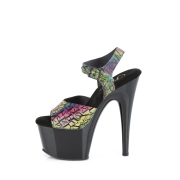 Mustat korkokengt 18 cm ADORE-708N-LTP JELLY-LIKE joustavaa materiaalia platform korkokengt