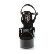 Mustat sandaalit 15 cm GLEAM-609 korolliset sandaalit platform