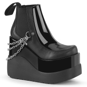 Mustat vegaani boots 13 cm VOID-50 demonia kiilakorkosaappaat