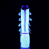 Neon 14 cm SWING-G naisten platform pohkeen keskiosa saappaat soljet valkoiset