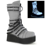 Neon 8,5 cm TRASHVILLE-138 demonia saappaat - unisex platform saappaat