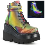 Neon sateenkaari 11,5 cm SHAKER-52 lolita nilkkurit wedges platform kiila