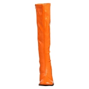 Oranssi kiiltonahkasaappaat korkokengt 7,5 cm GOGO-300 korkosaappaat miehell