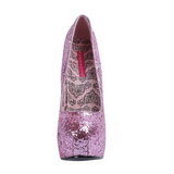 Pinkit Kimalle 14,5 cm Burlesque BORDELLO TEEZE-06G Platform Avokkaat Kengät