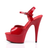 Punaiset 15 cm DELIGHT-609 pleaser korkokengt platform