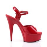 Punaiset 15 cm DELIGHT-609 pleaser korkokengt platform