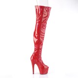 Punaiset 18 cm ADORE-3011HWR Hologrammi platform overknee saappaat avokrkiset