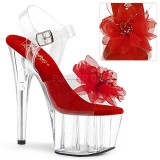 Punaiset 18 cm ADORE-708BFL pleaser korkosandaalit platform