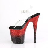 Punaiset 20 cm FLAMINGO-808SS glitter platform korkokengt naisten