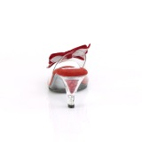 Punaiset 7,5 cm BELLE-301BOW Pinup puukengt joissa solmuke