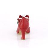 Punaiset 7,5 cm retro vintage FLAPPER-11 Pinup avokkaat kengät alhainen korot