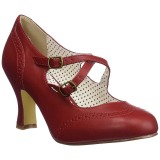 Punaiset 7,5 cm retro vintage FLAPPER-35 Pinup avokkaat kengt alhainen korot