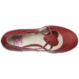 Punaiset 7,5 cm retro vintage FLAPPER-35 Pinup avokkaat kengt alhainen korot