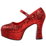 Punaiset Glitter 11 cm MARYJANE-50G Platform Avokkaat Mary Jane