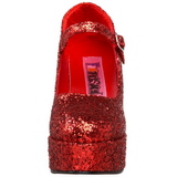 Punaiset Glitter 11 cm MARYJANE-50G Platform Avokkaat Mary Jane