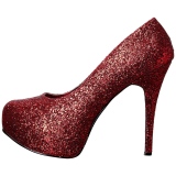 Punaiset Glitter 14,5 cm Burlesque TEEZE-06GW miesten avokkaat leven jalkaan
