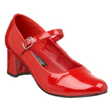 Punaiset Kiiltonahka 5 cm SCHOOLGIRL-50 klassiset avokkaat kengät naisten