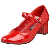 Punaiset Kiiltonahka 5 cm SCHOOLGIRL-50 klassiset avokkaat kengt naisten