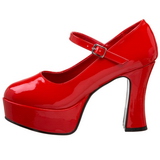 Punaiset Kiiltonahkaiset 11 cm MARYJANE-50 Mary Jane Platform Avokkaat Kengt