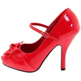 Punaiset Kiiltonahkaiset 12 cm retro vintage CUTIEPIE-08 Platform Avokrkinen Kengt