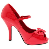 Punaiset Kiiltonahkaiset 12 cm retro vintage CUTIEPIE-08 Platform Avokrkinen Kengt