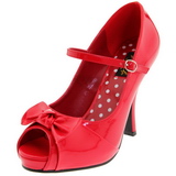 Punaiset Kiiltonahkaiset 12 cm retro vintage CUTIEPIE-08 Platform Avokrkinen Kengt