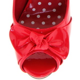 Punaiset Kiiltonahkaiset 12 cm retro vintage CUTIEPIE-08 Platform Avokrkinen Kengt