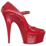 Punaiset Kiiltonahkaiset 15 cm PLEASER DELIGHT-687 Platform Avokkaat Kengt