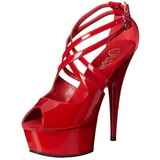Punaiset Kiiltonahkaiset 15 cm Pleaser DELIGHT-612 Platform Avokkaat Kengt