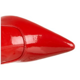 Punaiset Kiiltonahkaiset 9,5 cm LUST-3000 piikkikorkoiset ylipolvensaappaat