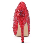 Punaiset Kimaltelevia Kiviä 13,5 cm FELICITY-20 naisten kengät korkeat korko