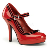 Punaiset Lakka 12 cm PINUP SECRET-15 Mary Jane Platform Avokkaat Kengt