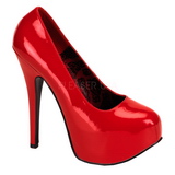 Punaiset Lakka 14,5 cm Burlesque BORDELLO TEEZE-06 Platform Avokkaat Kengt