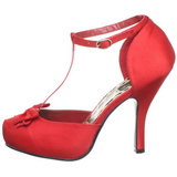Punaiset Satiini 12 cm retro vintage CUTIEPIE-12 Naisten kengät avokkaat