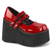 Punaiset Vegan 11,5 cm DemoniaCult KERA-08 platform mary jane avokkaat