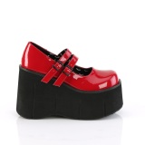 Punaiset Vegan 11,5 cm DemoniaCult KERA-08 platform mary jane avokkaat