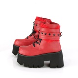 Punaiset Vegan 9 cm ASHES-57 lolita platform korkoiset nilkkurit naiset