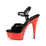 Punaiset kromi platform 15 cm DELIGHT-609 pleaser korkokengt