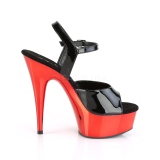 Punaiset kromi platform 15 cm DELIGHT-609 pleaser korkokengt