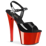 Punaiset kromi platform 18 cm SKY-309 pleaser korkokengt