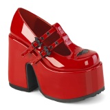 Punaiset paksu korko 13 cm Demonia CAMEL-55 chunky kengät vagabond naiset