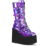 Purppura Hologrammi 14 cm SWING-230 cyberpunk platform saappaat