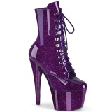 Purppura glitterit 18 cm korolliset korkokenk nilkkurit platform