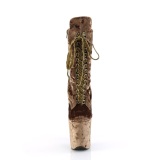 Sametti 20 cm FLAMINGO-1045VEL khaki piikkikorko nilkkurit + varvassuojat